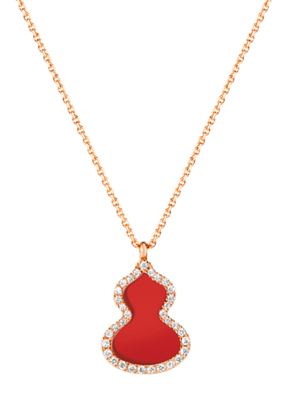 Monte Carlo Red Enamel & Diamond Pendant Necklace