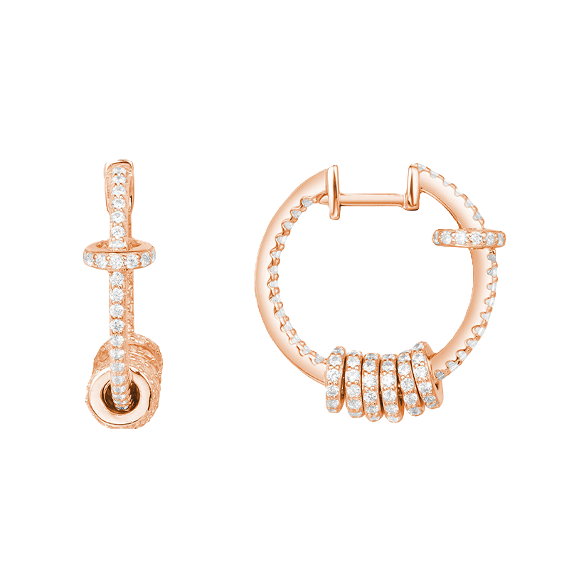 Louvre Spiral Cascade Hoop Earrings – Rose Gold