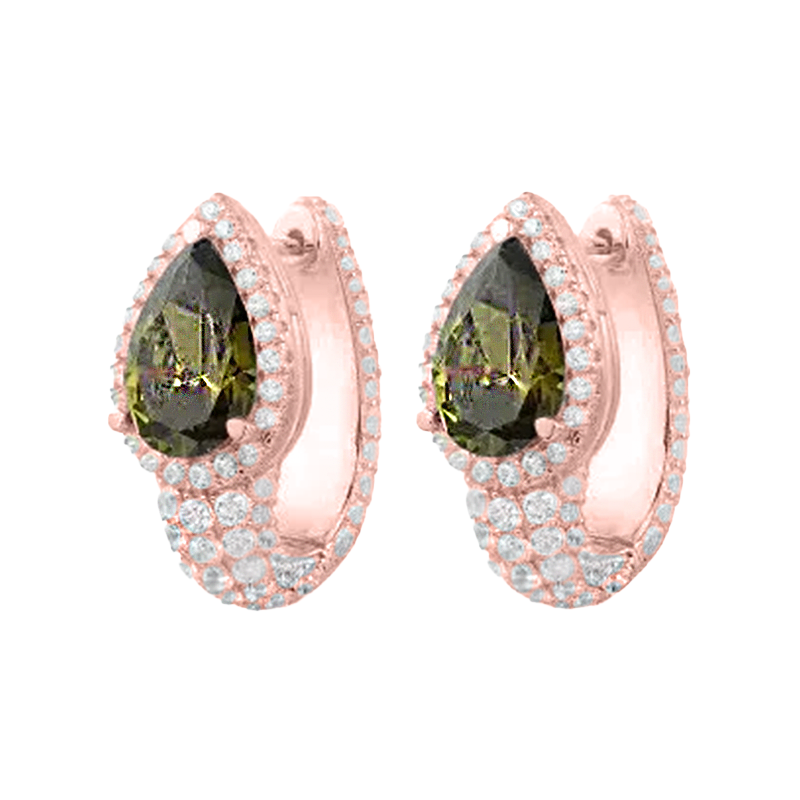 Louvre Imperial Gem Drop Earrings – Rose Gold