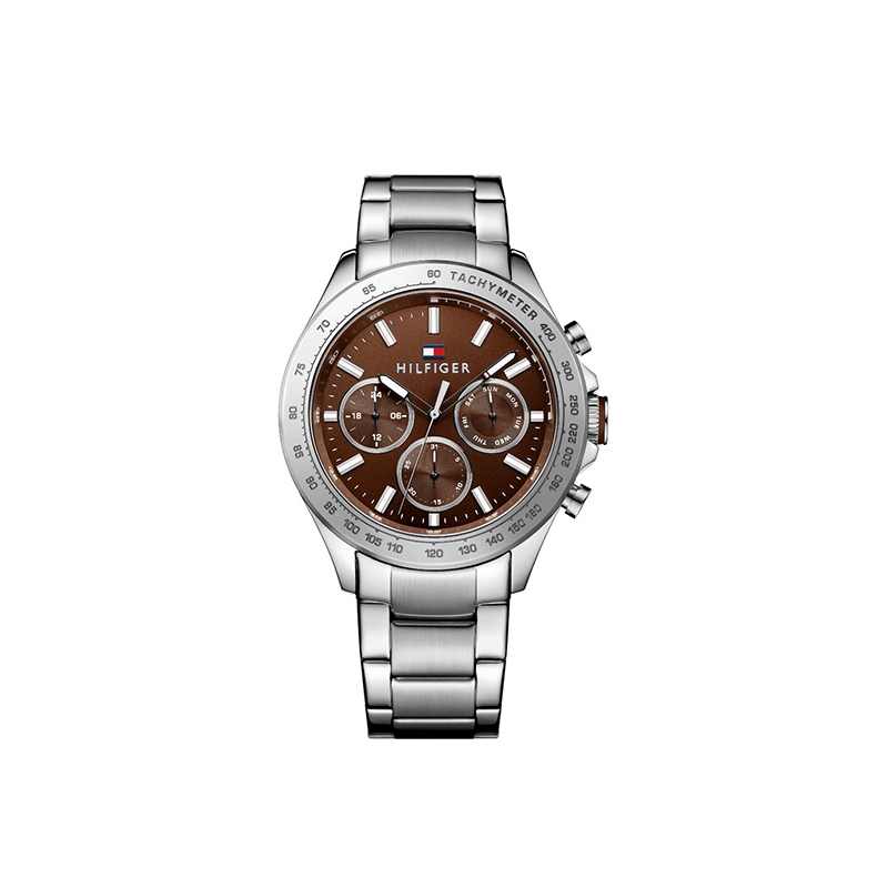 Tommy Hilfiger Hudson Men’s Watch 1791229 – Brown Dial & Silver Stainless-Steel Bracelet