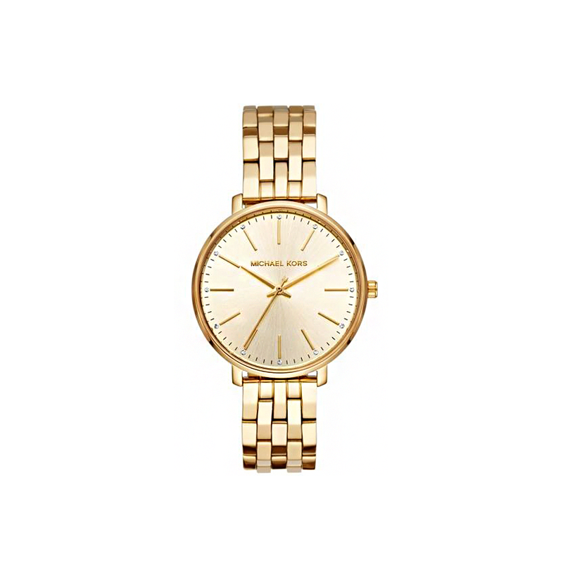 Michael Kors Pyper Women’s Watch – Gold Dial Stainless Steel Edition