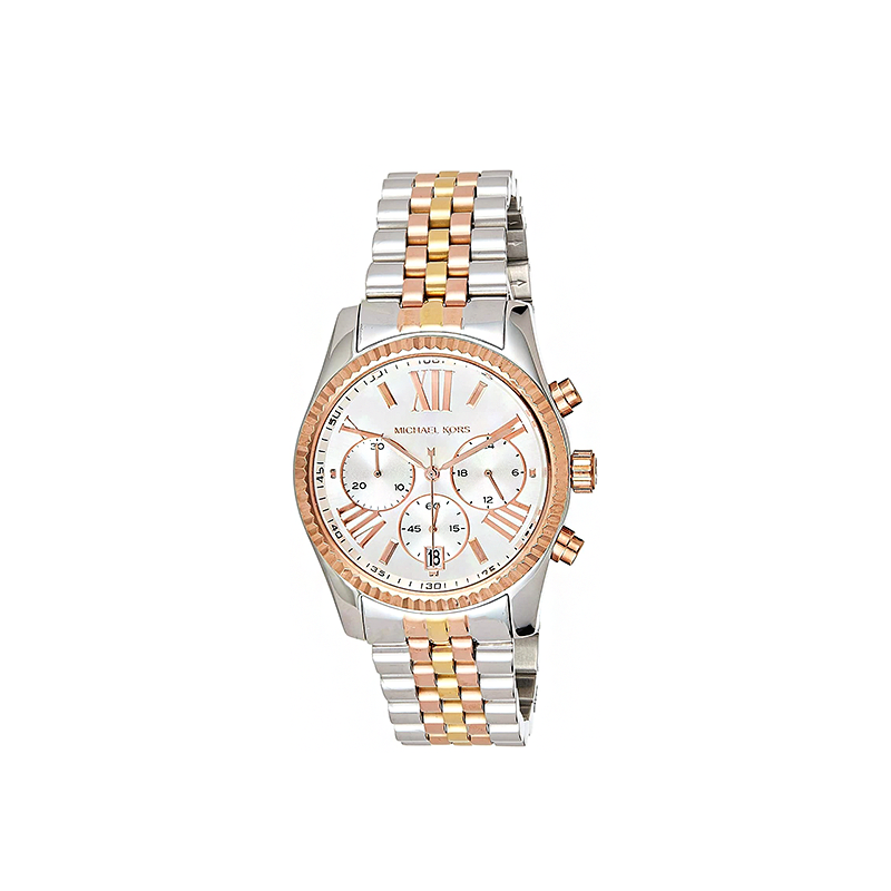 Michael Kors 38mm Women’s Two-Tone Bracelet Watch – White Dial Stainless Steel Edition