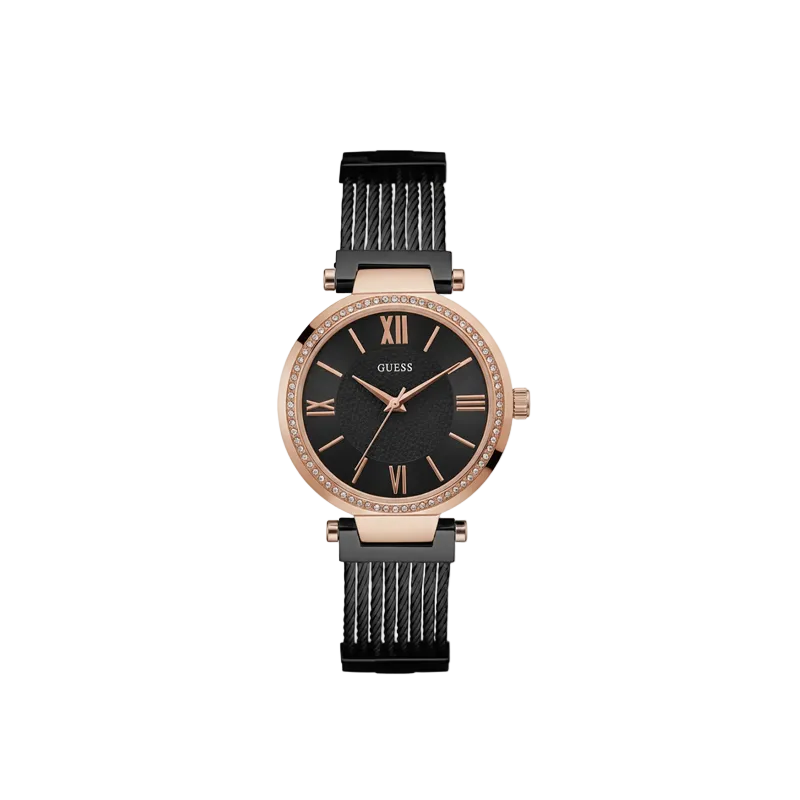 GUESS Soho Black Dial Stainless Steel Ladies Watch