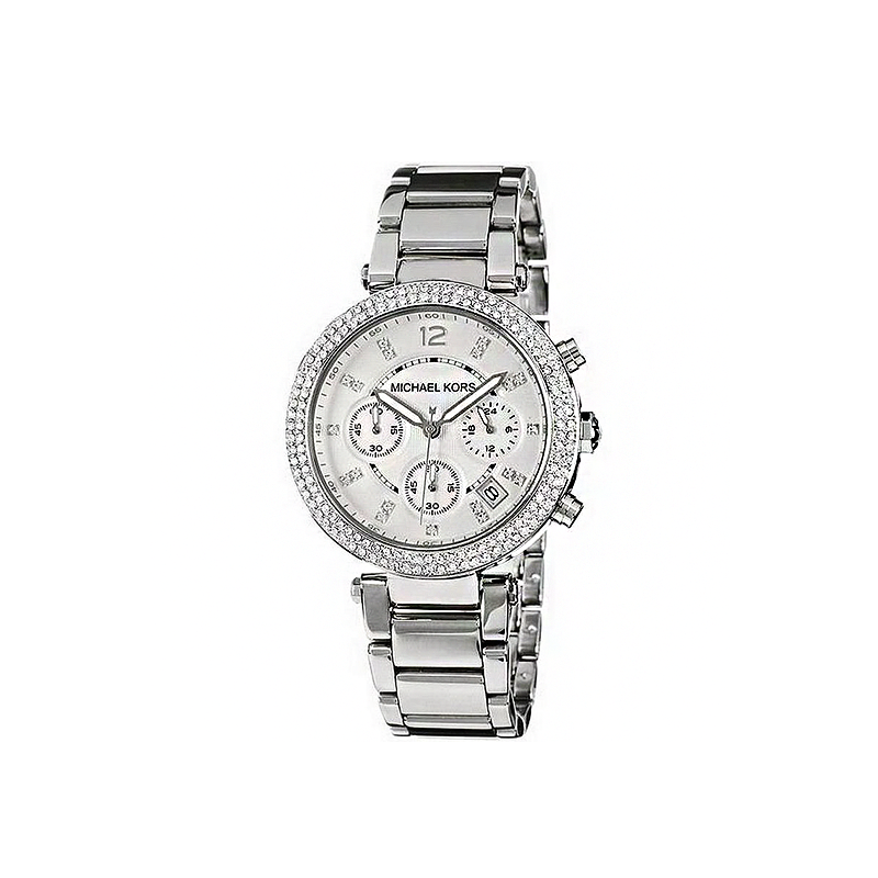 Michael Kors Parker Women’s Chronograph Watch – Silver Tone & White