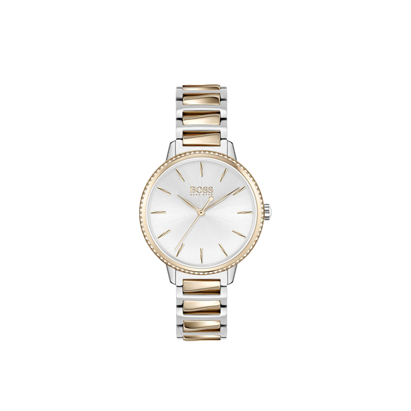 BOSS Signature Two-Tone Silver & Rose Gold Ladies Watch