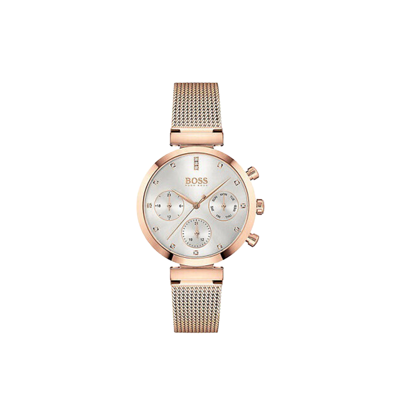 BOSS Flawless Rose Gold Mesh Ladies Watch