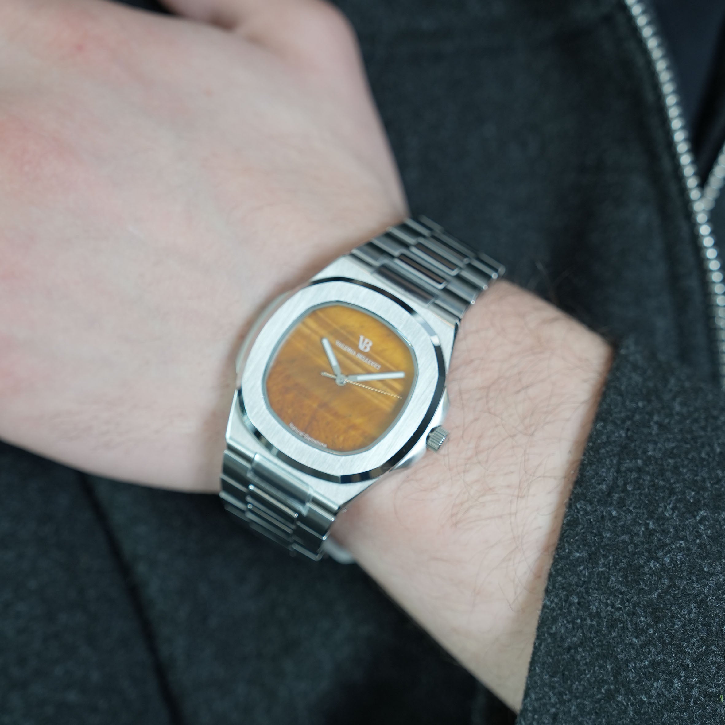 Valeria Bellucci Brown Gemstone Watch for Men