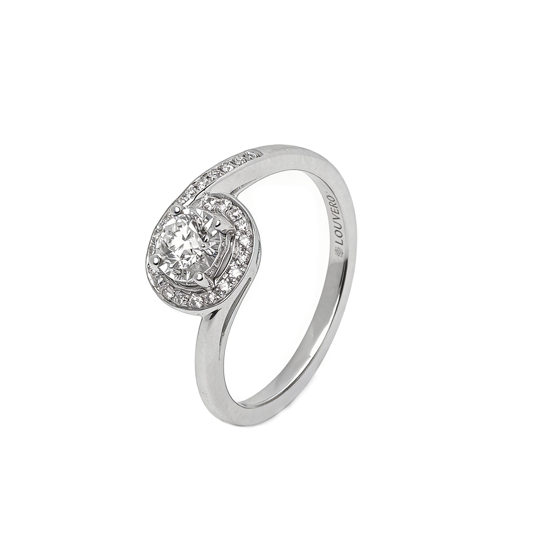 Twisted Halo Brilliance Diamond Ring