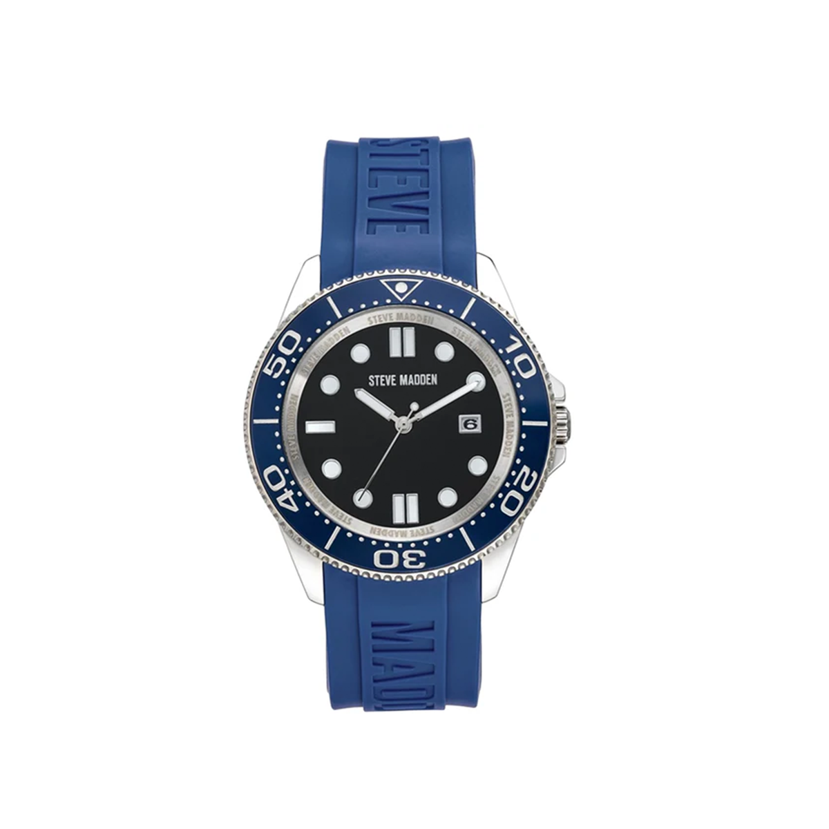 Steve Madden Unisex Silicone Strap Date Function Watch