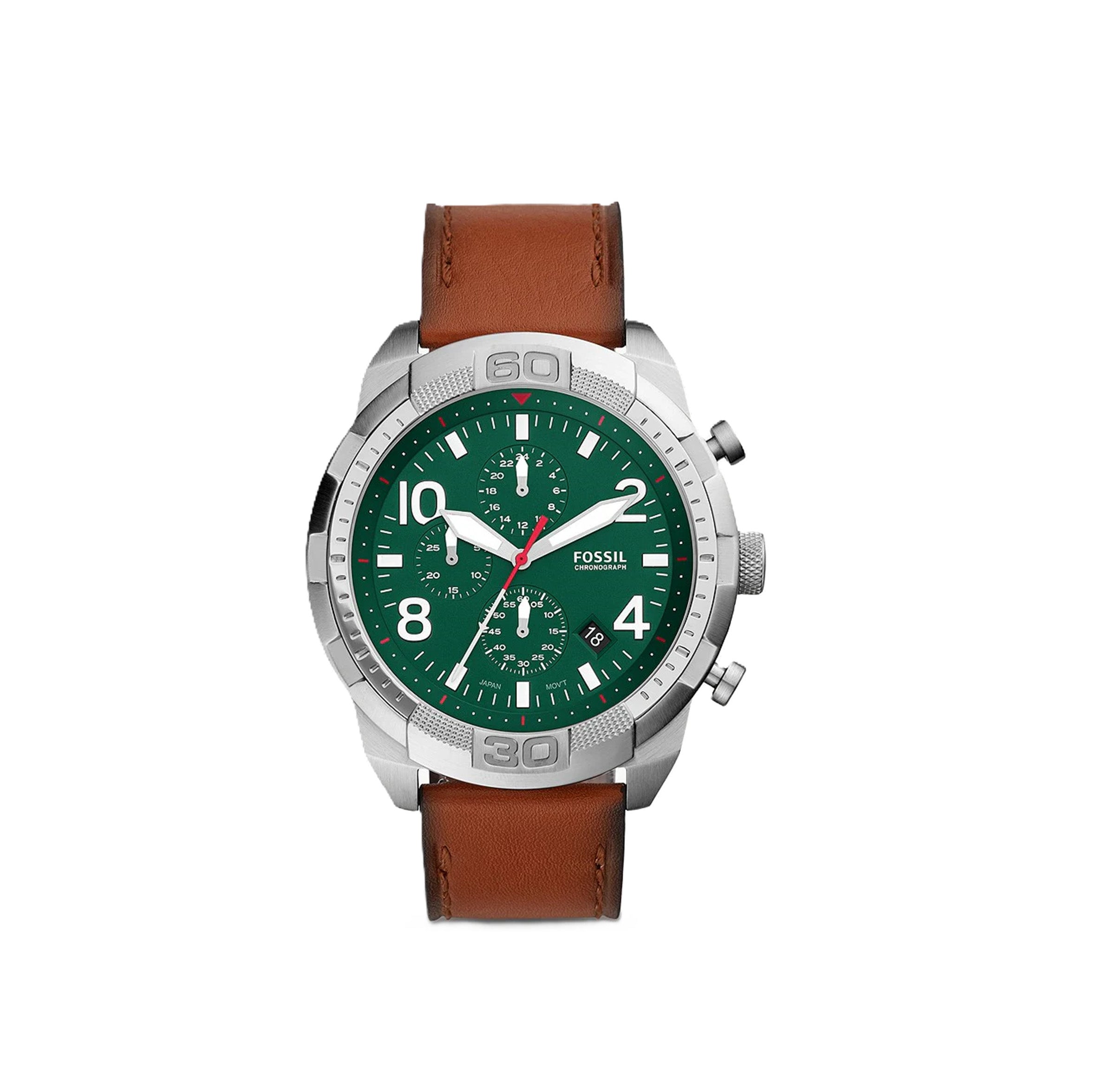 Fossil Frontier Chronograph Green Dial Leather Edition