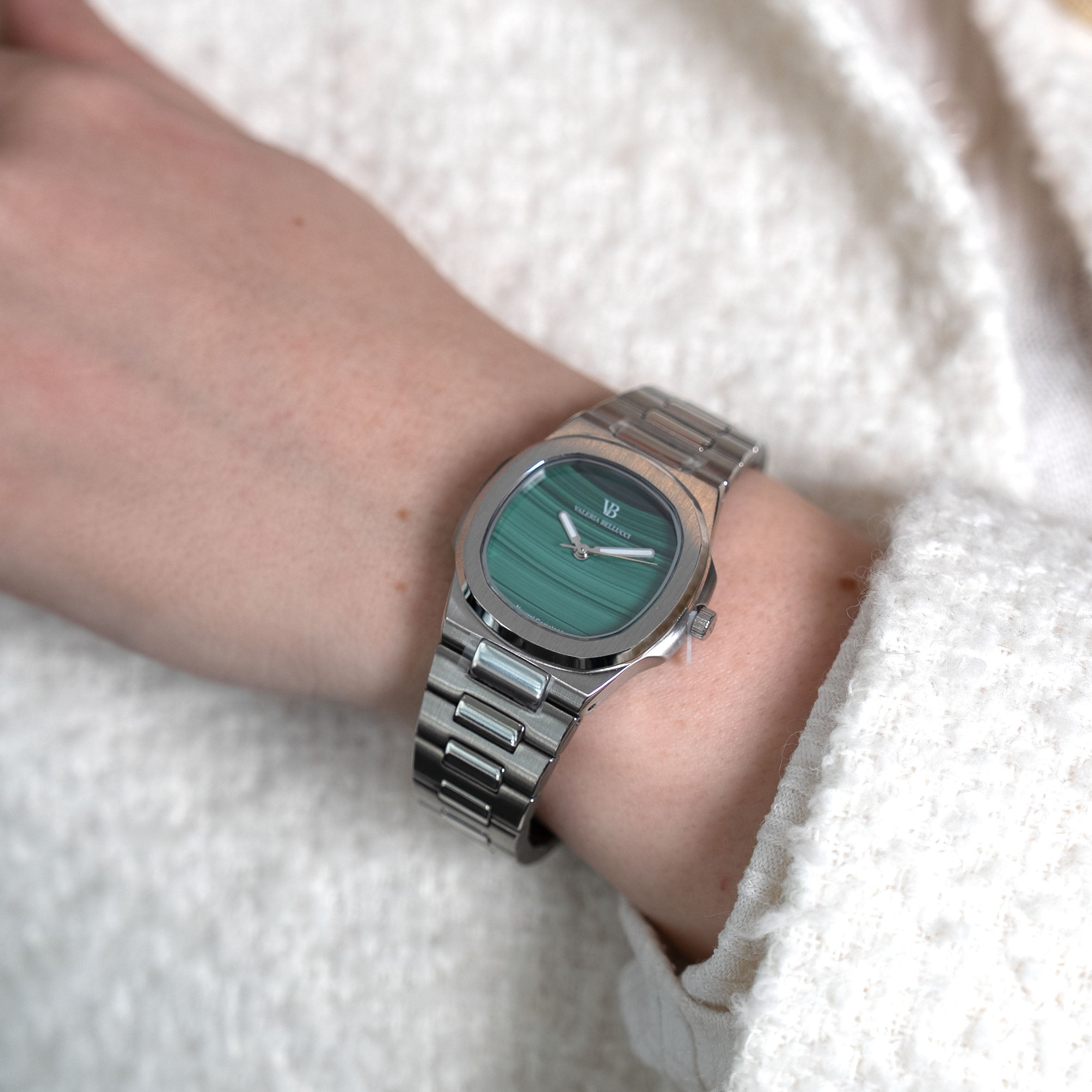 Valeria Bellucci Green Gemstone Watch for Women