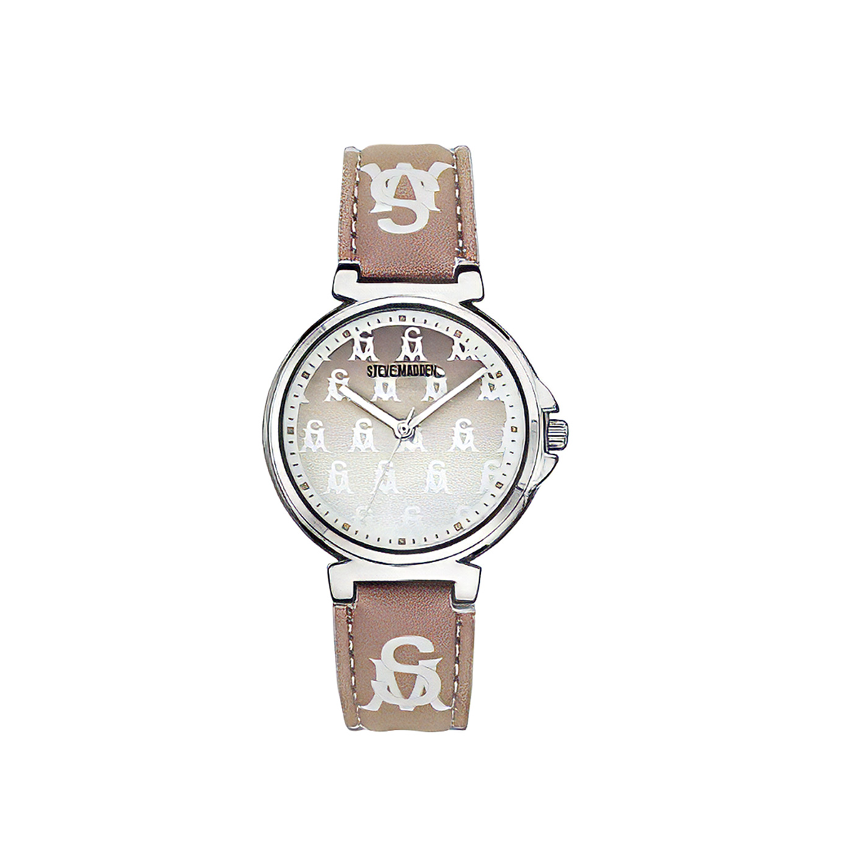 Steve Madden Stacked Logo Watch Blush Multi