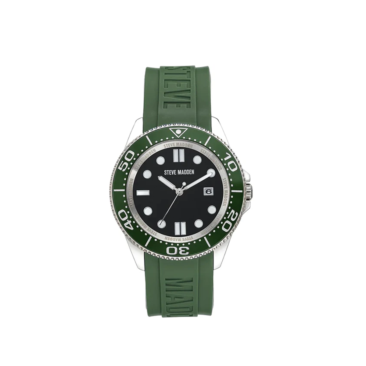 Steve Madden Rubberized Enamel Case Watch – Green Multi