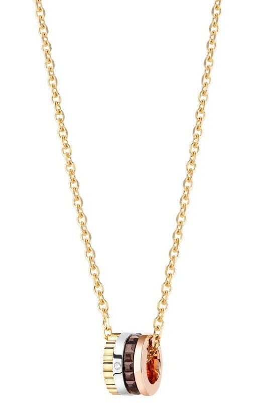 Monte Carlo Multi-Tone Gold & Diamond Circle Pendant Necklace