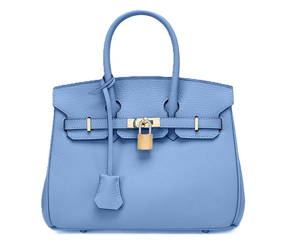 Valeria Bellucci Élise Signature Lock Satchel  bag– Powder Blue