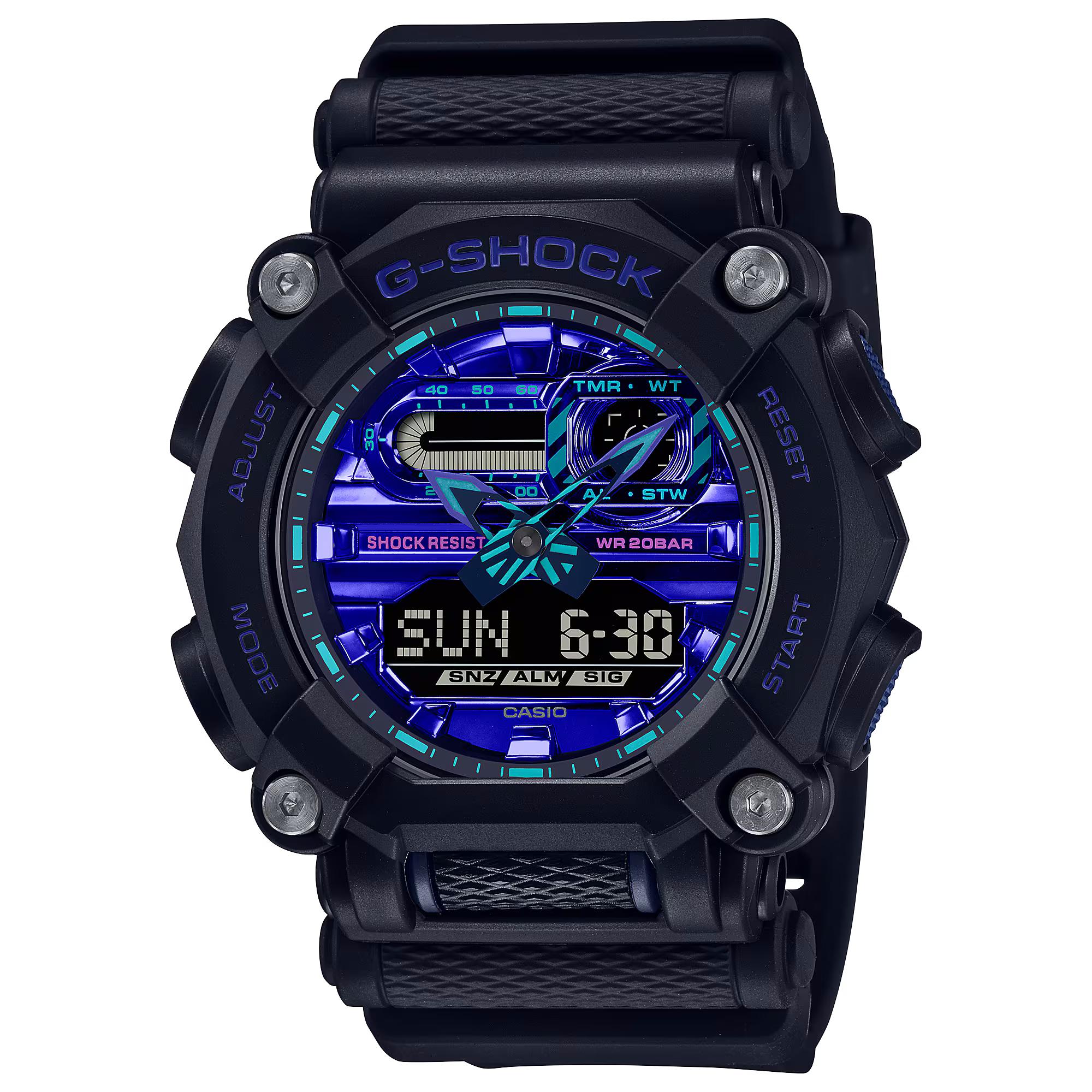 G-SHOCK Neon Reactor Analog-Digital Watch – Electric Sapphire Edition