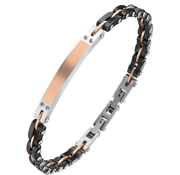 Valeria “Rosé Interlock Fusion” Steel Bracelet