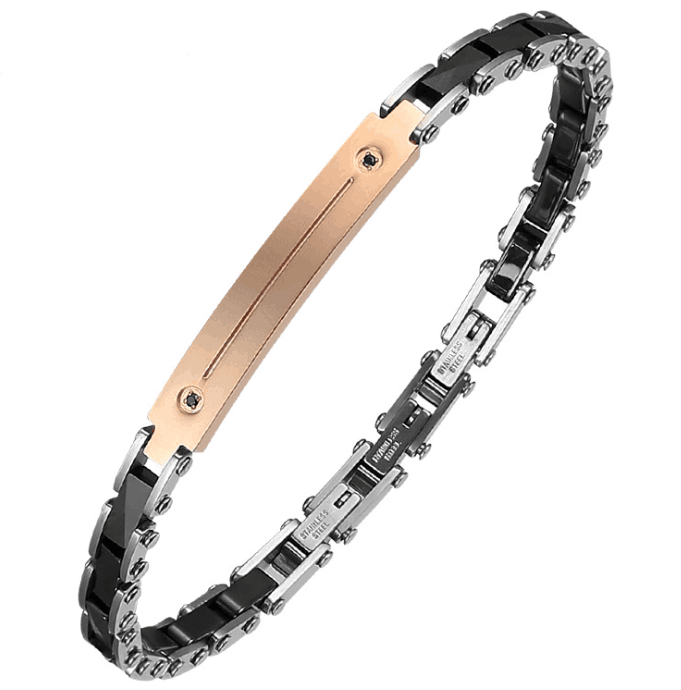 Valeria “Rosé Steel Axis Bar” Bracelet