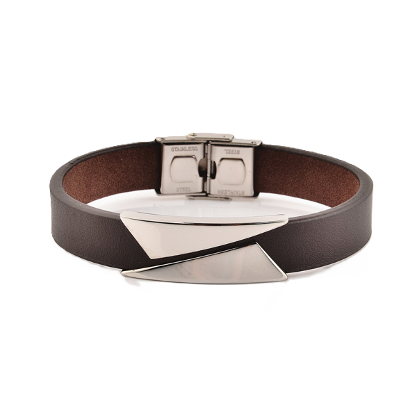 Valeria “BoldEdge” Leather & Steel Bracelet