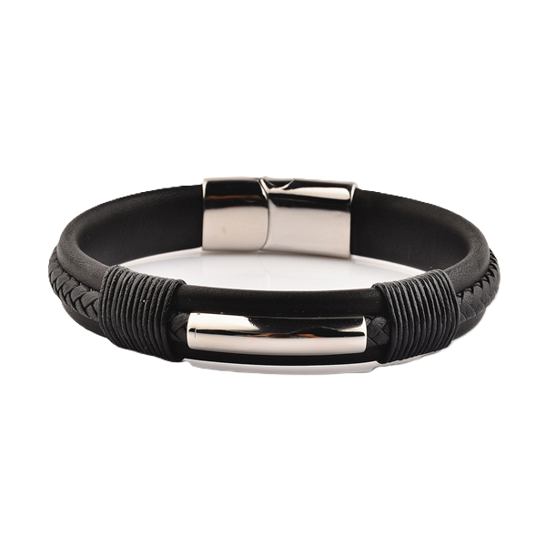Valeria SteelBar Modern Leather Bracelet