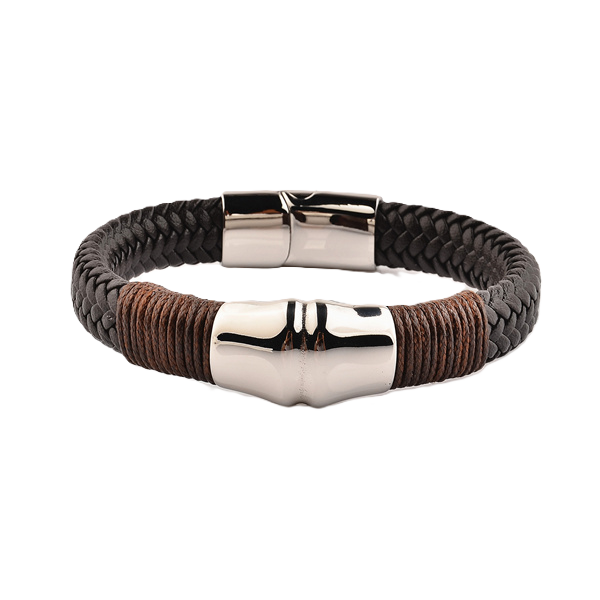 Valeria “EarthForge Weave” Leather Bracelet