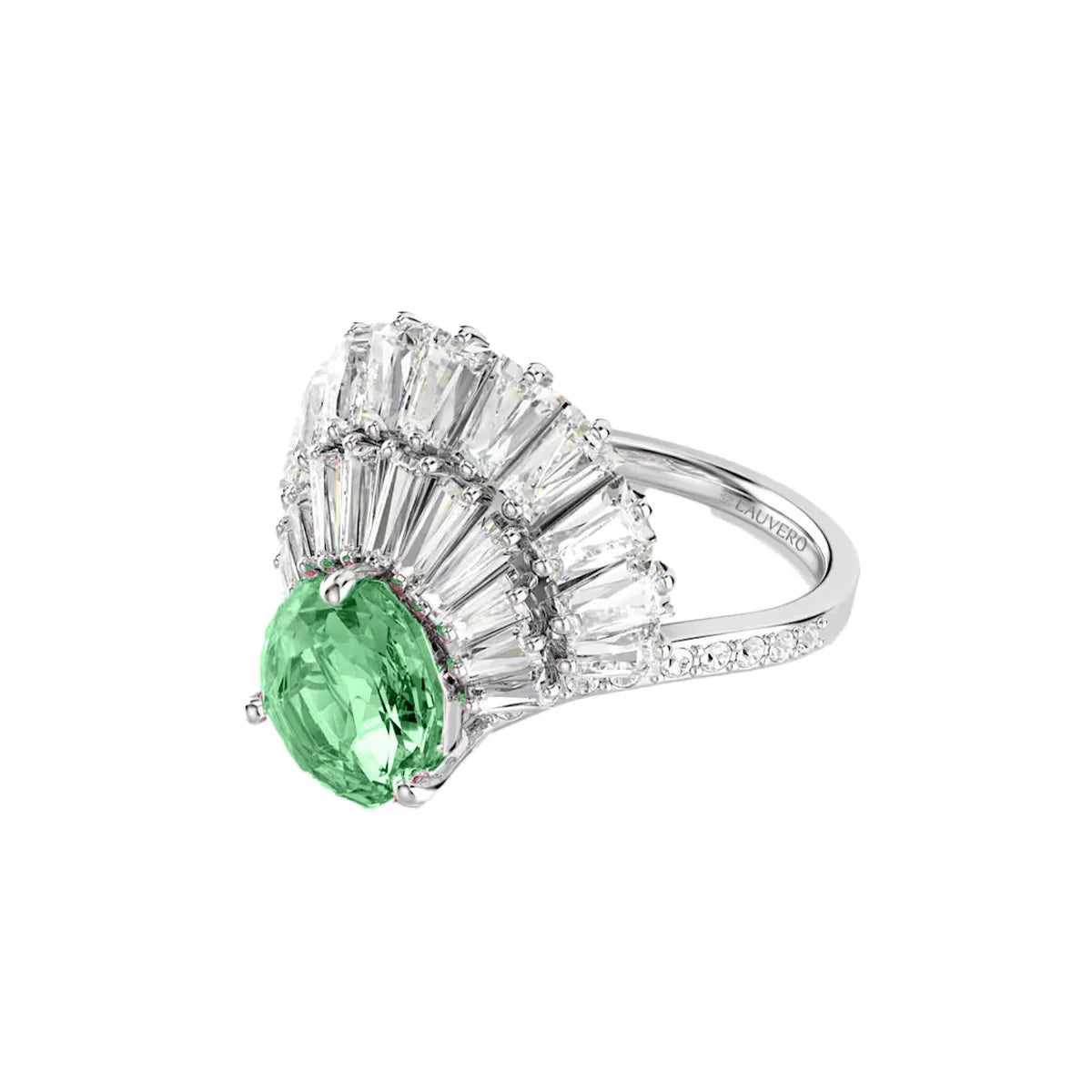 Midnight Glow Silver Swarovski Ring