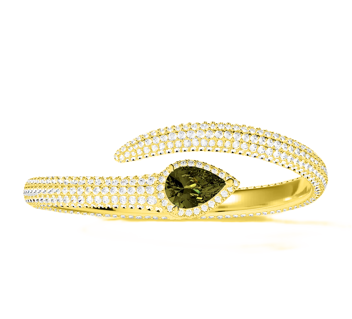 Lauvero Serpentine Luxe Bangle – Emerald Flame Bracelet