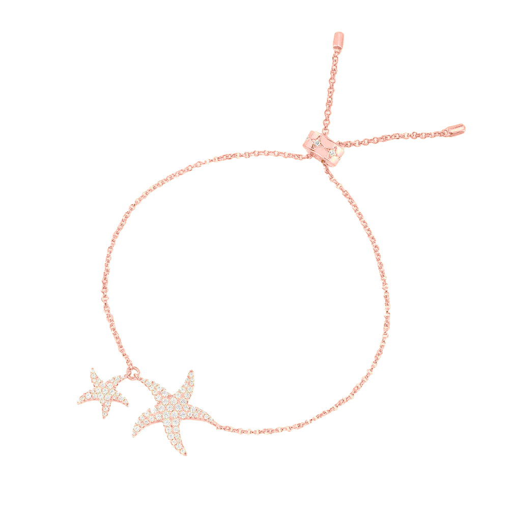 Lauvero Celestial Star Duo Pavé Bracelet – Rose Gold