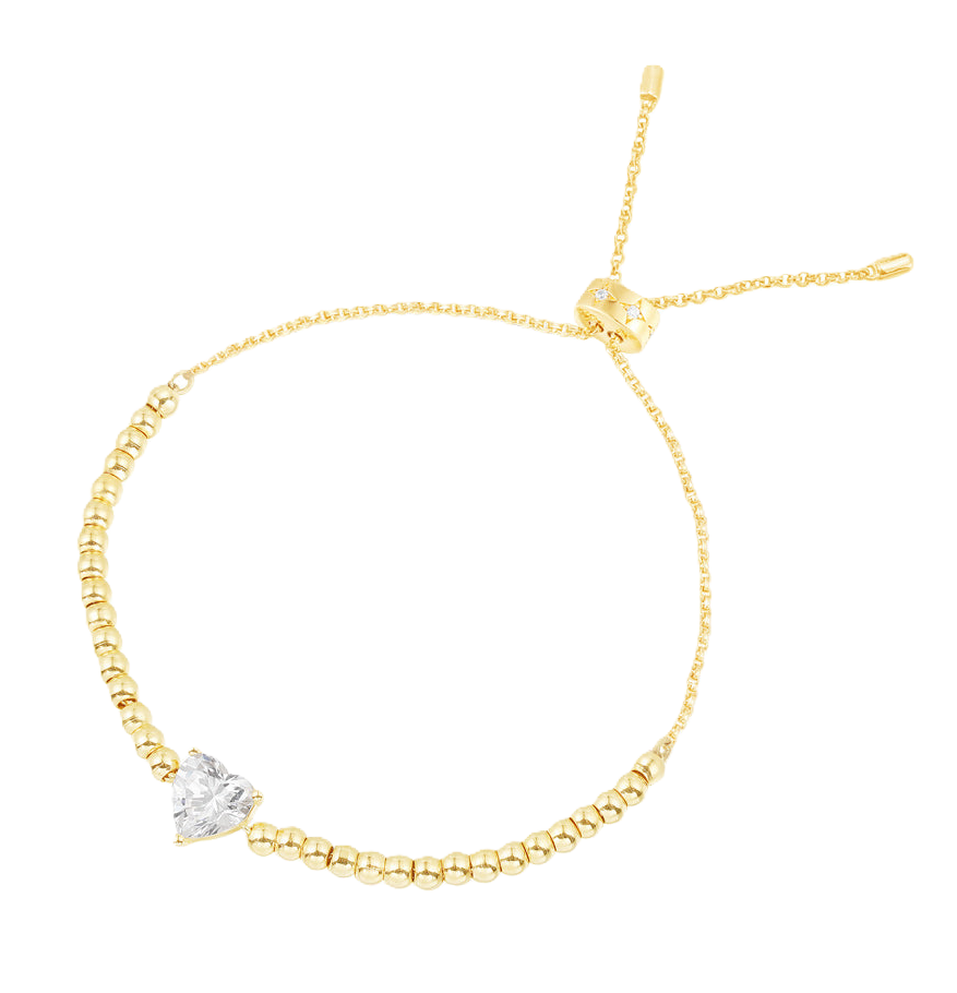 Lauvero Radiant Heart Solitaire Beaded Bracelet