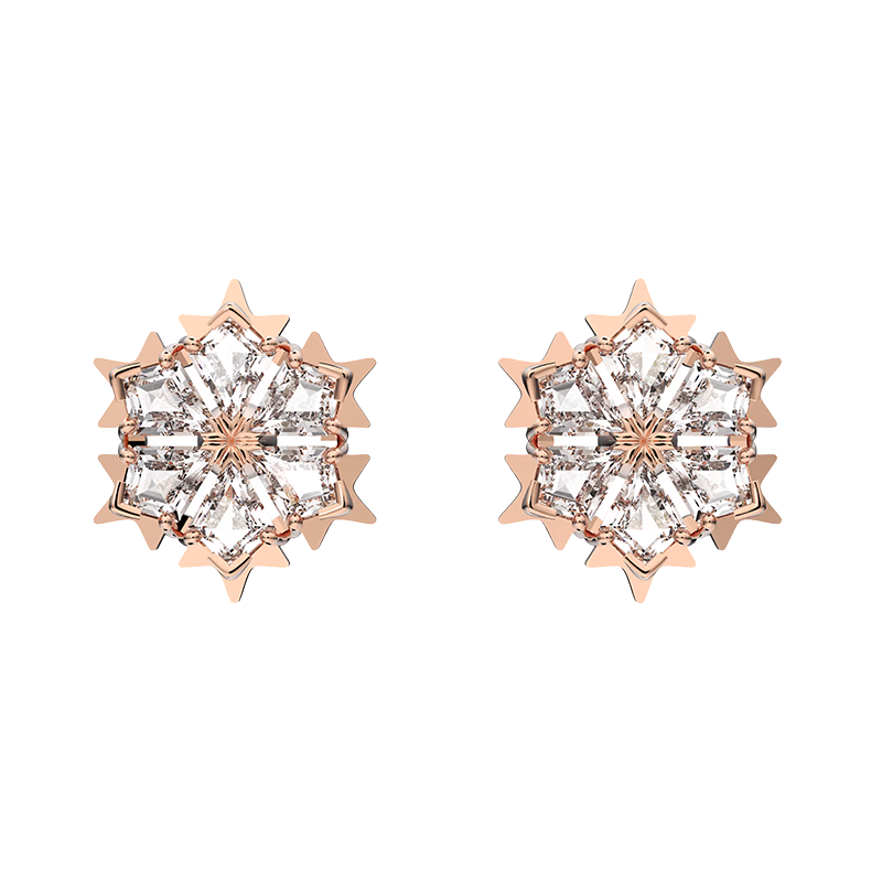 Louvre Snowflake Radiance Earrings – Rose Gold