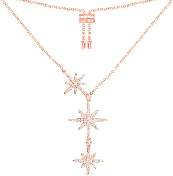 Lauvero Celestial Cascade Star Necklace – Rose Gold