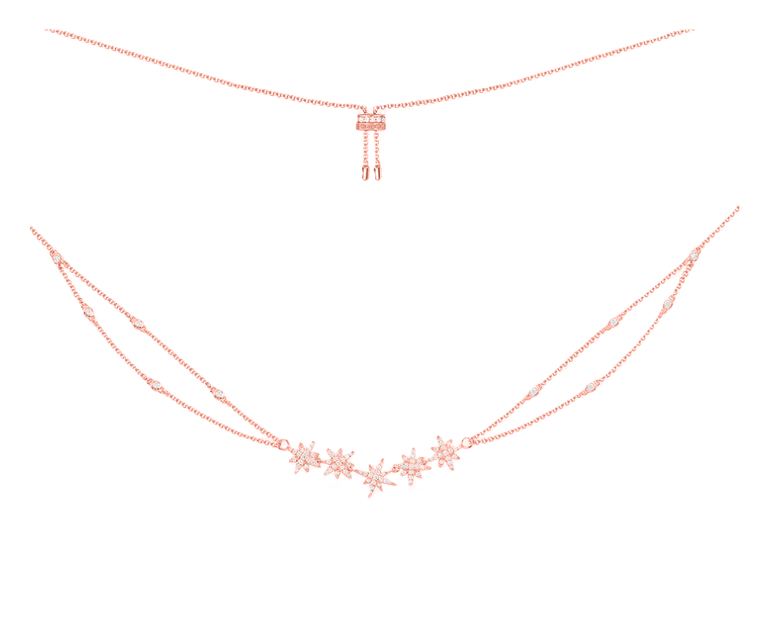 Lauvero Astral Starburst Layered Necklace – Rose Gold