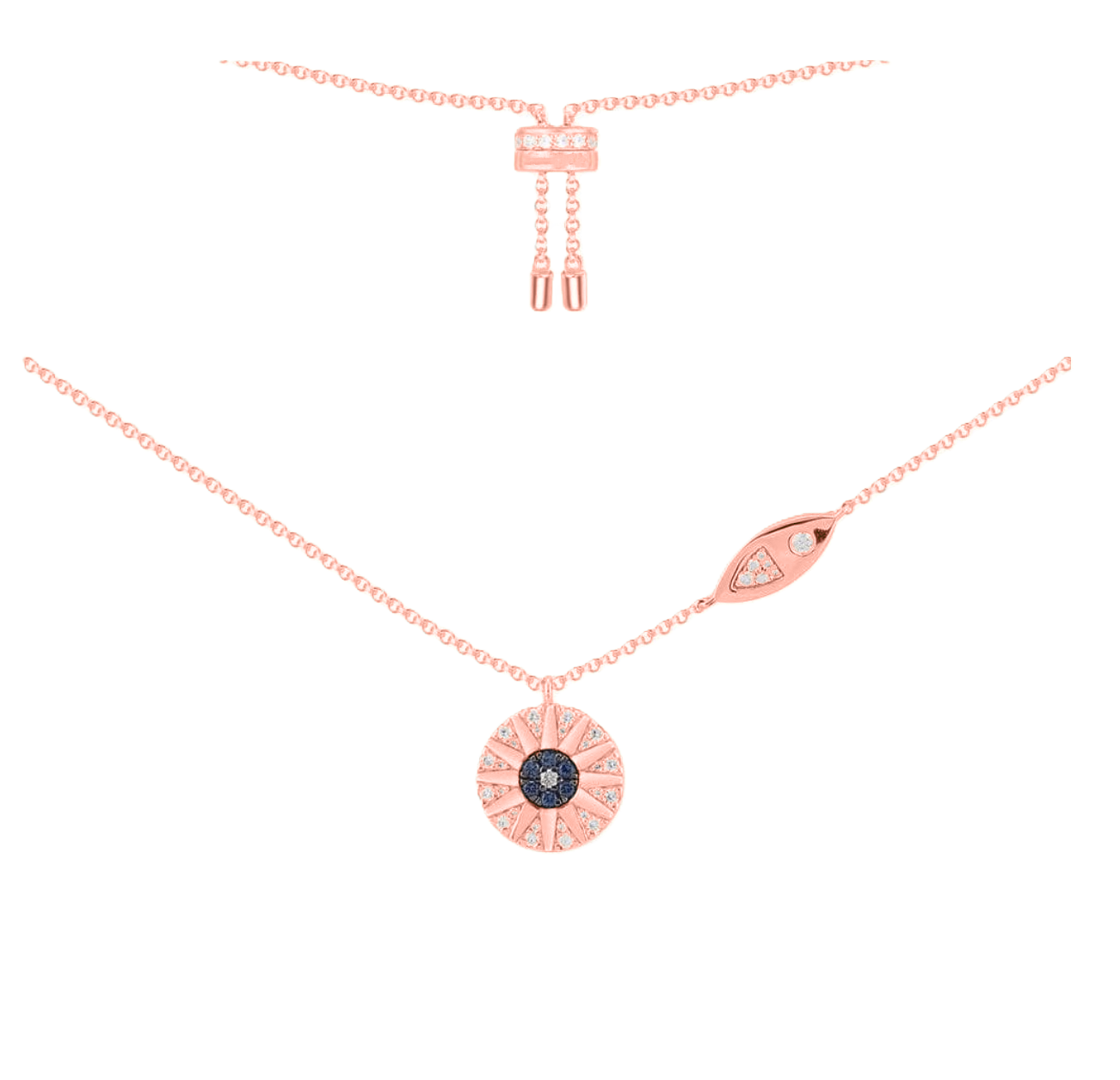 Lauvero Radiant Duo Charm Necklace – Rose Gold