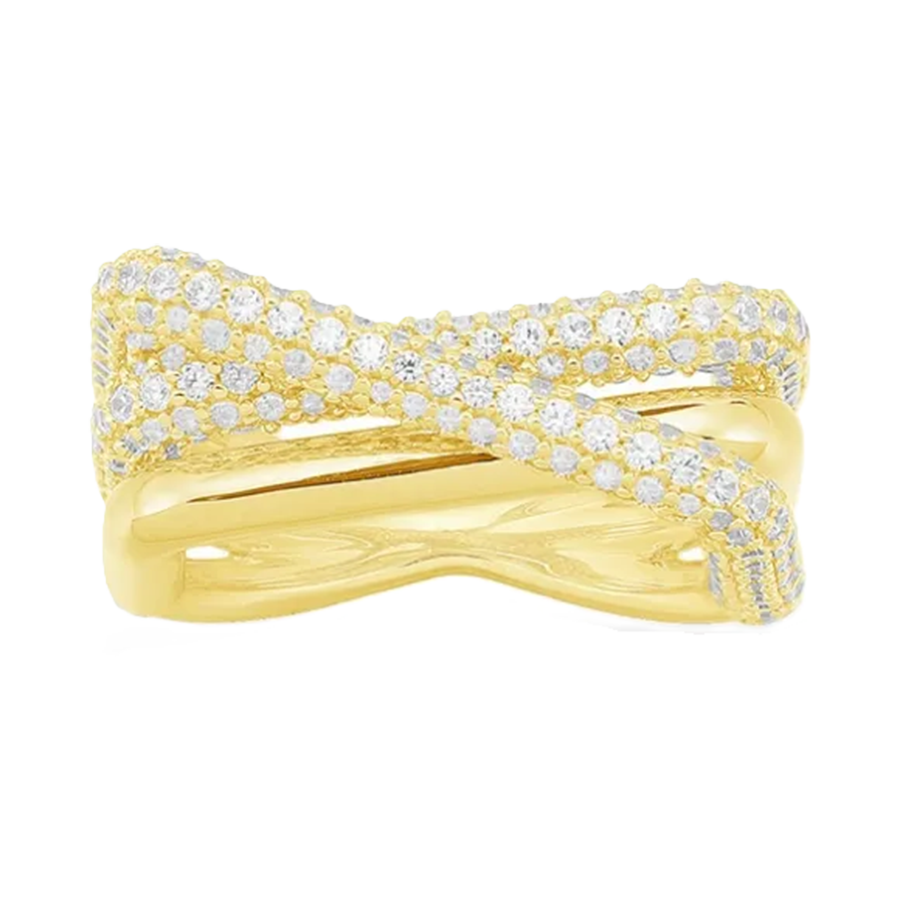 Lauvero Infinity Pavé Crossover Ring – Gold