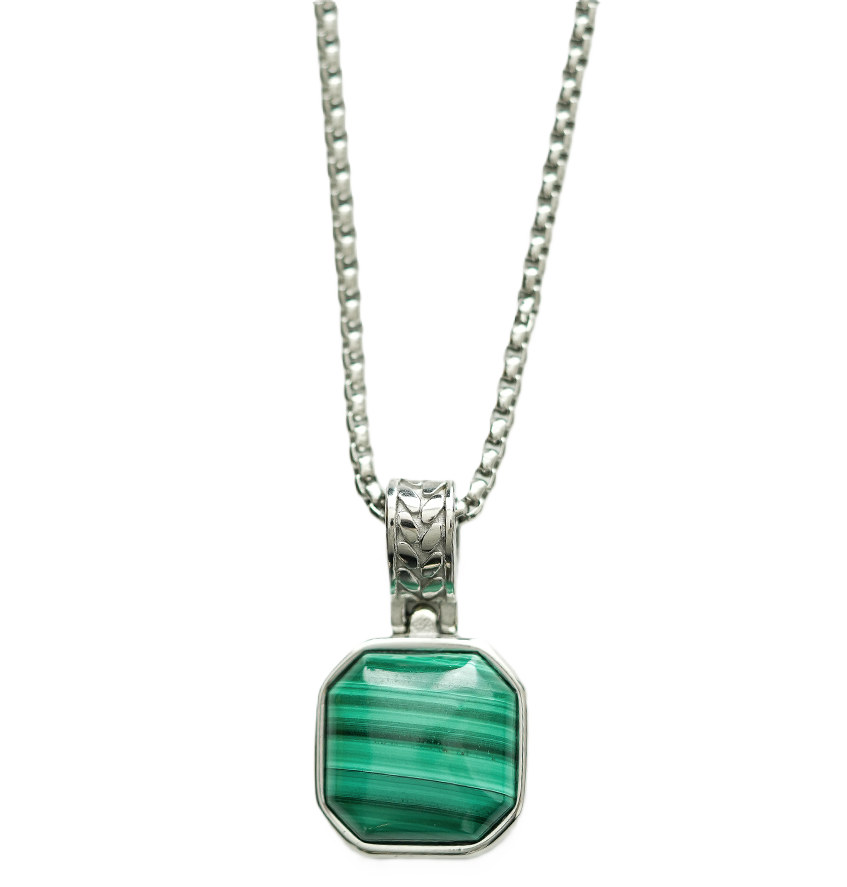 Valeria Emerald Wave Stone Pendant Necklace
