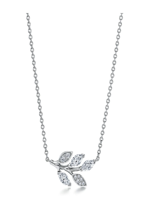Monte Carlo Diamond Olive Branch Pendant Necklace