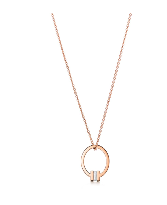 Monte Carlo Rose Gold Circle & Diamond Pendant Necklace