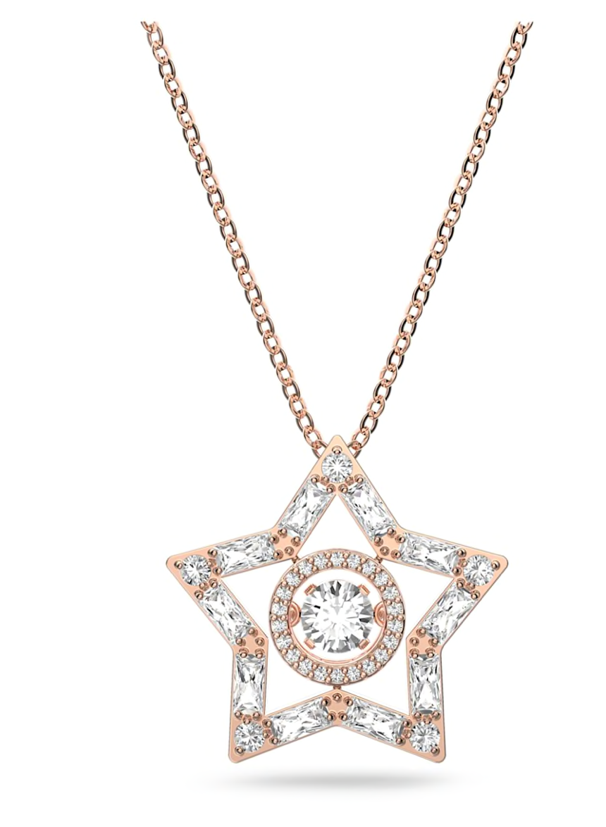 Swarovski Celestial Star Rose Halo Pendant Necklace
