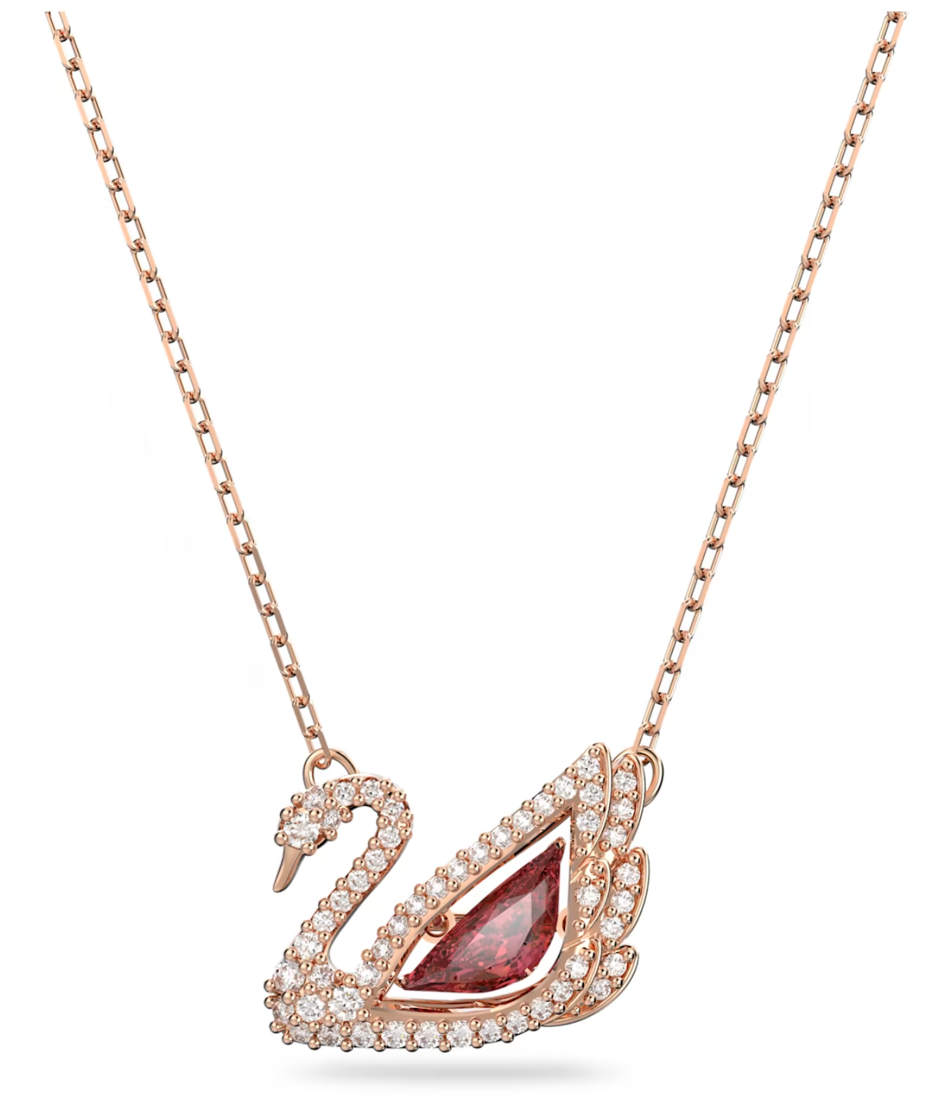 Swarovski Rosé Swan Radiant Pink Crystal Pendant Necklace