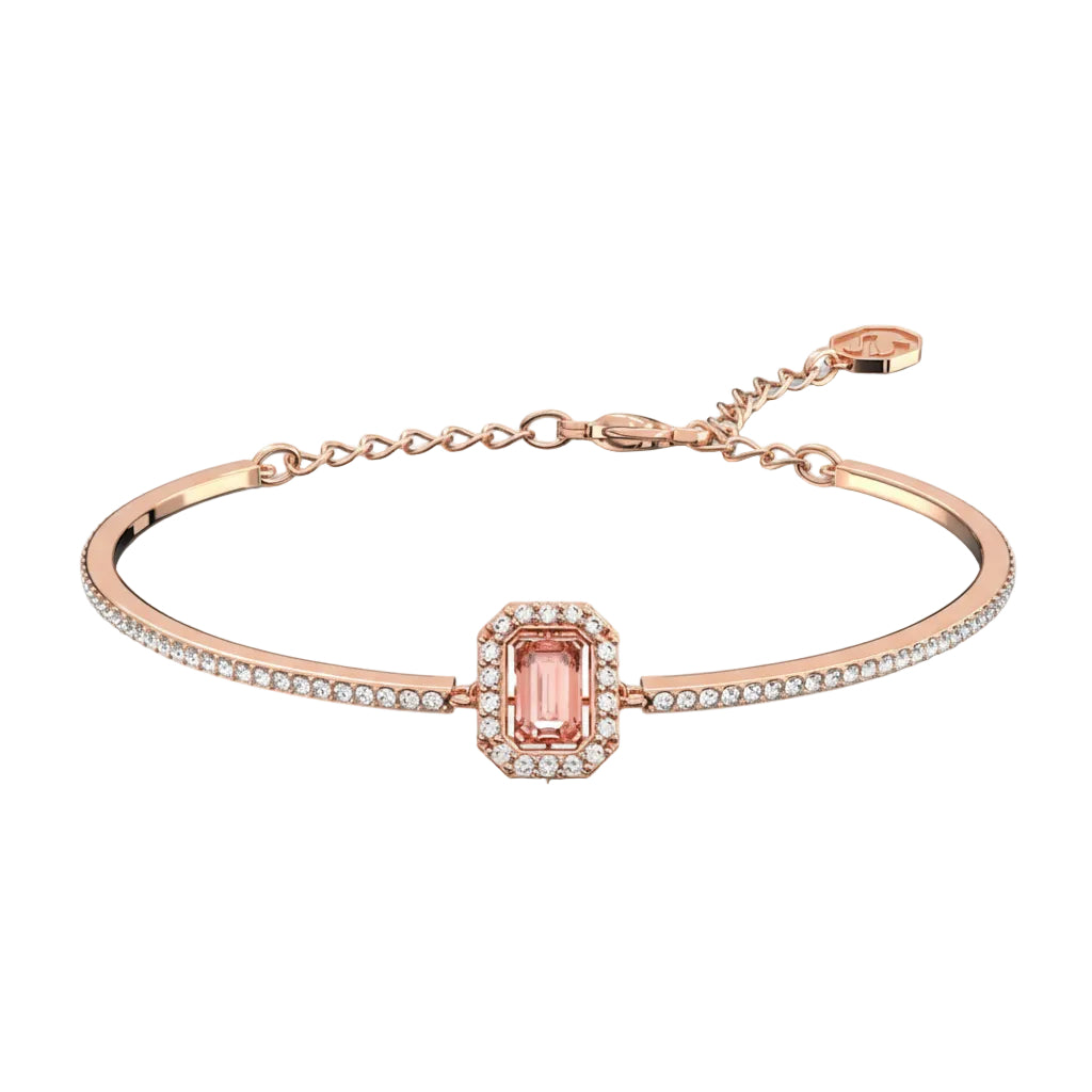 Lauvero Radiant Aurora Emerald-Cut Bangle Bracelet – Rose Gold