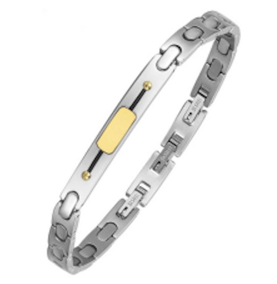 Valeria “Silver Vector Accent” Steel Bracelet