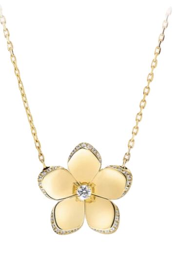 Monte Carlo Diamond Flower Pendant Necklace