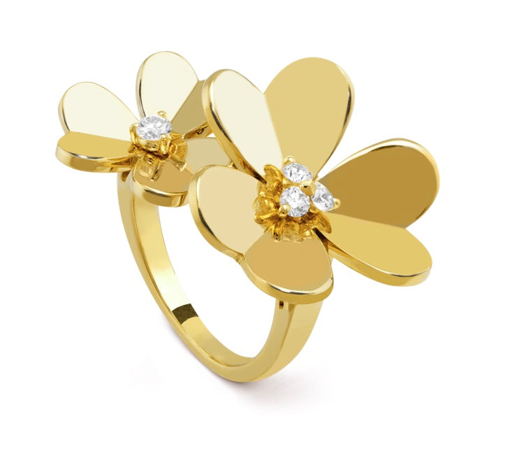 Monte Carlo Blossom Duo Petal Ring – Gold