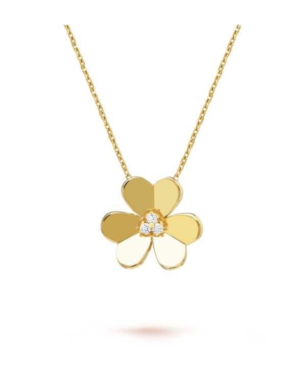 Monte Carlo Floral Diamond Necklace – Yellow Gold