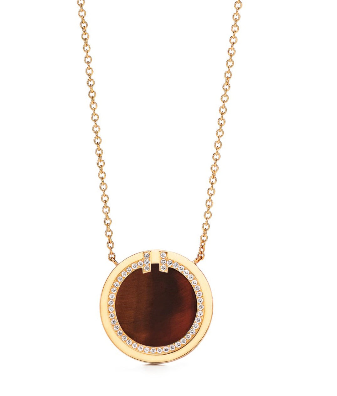 Monte Carlo Tiger’s Eye & Diamond Circle Necklace