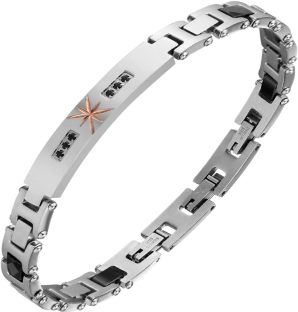 Valeria “Stellar Axis Signature” Steel Bracelet