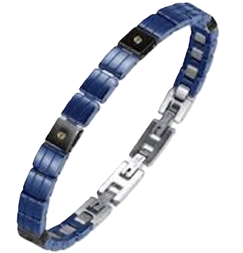 Valeria “Azure Steel Fusion” Ceramic Bracelet