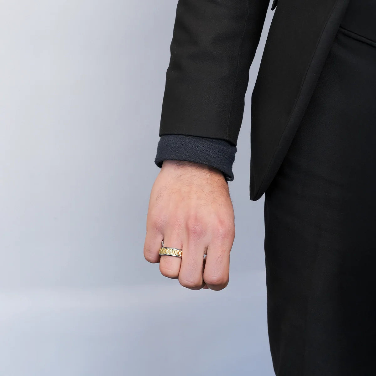 Midnight Glow White and Gold Ring