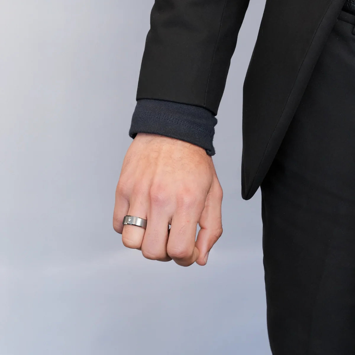 Diamond Essence Ceramic Men's Ring