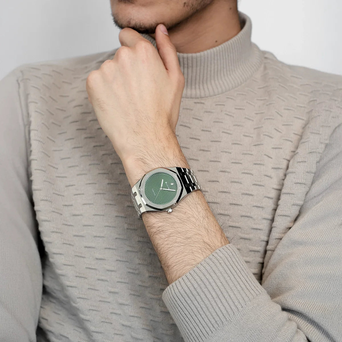 Eclipse Diamond Green Silver Watch